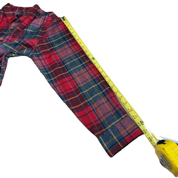 7 Diamond Youngblood Mens Button Up Flannel Shirt Large L/S Red Preppy Prep - Picture 6 of 8